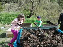 Tarttilan laatikkotalkoot. Lantaa oli mielinmäärin lapioitavana.